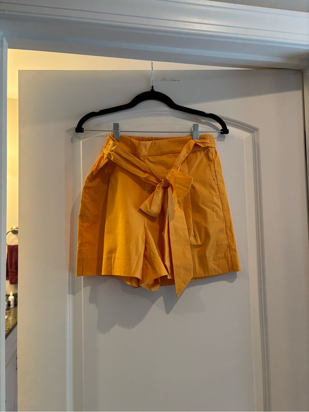 J. Crew Factory Yellow Tie-Waist Bermuda Shorts